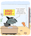 Cartoon: Geschäftsethik (small) by Karsten Schley tagged ethik,business,wirtschaft,angeln,fischen,köder,umsatz,verkäufe,ceos,haie