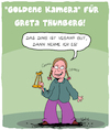 Cartoon: Goldene Kamera für Greta (small) by Karsten Schley tagged tv,auszeichnungen,goldene,kamera,greta,thunberg,umweltschutz,klimawandel,unterhaltung,politik,schulstreik,gesellschaft,deutschland