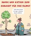 Cartoon: Hunde und Katzen sind schlecht (small) by Karsten Schley tagged hunde,katzen,blindenhunde,klima,fleischfresser,umwelt,natur,umweltschutz,ökobilanz