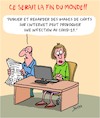 Cartoon: La Fin du Monde!! (small) by Karsten Schley tagged chats,internet,covid19,sante,politique,technologie,facebook