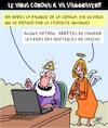Cartoon: Le virus (small) by Karsten Schley tagged corona,pandemie,sante,infection,panique,politique,medias,europe