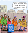 Cartoon: Marktplatz (small) by Karsten Schley tagged amazon,ausbeutung,handel,kapitalismus,sklavenhandel,libyen,konzerne,wirtschaft,geld,arbeitgeber,arbeitnehmer,arbeitnehmerrechte,politik,steuern,wirtschaftsverbrecher,steuerbetrüger