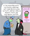 Cartoon: Masks (small) by Karsten Schley tagged coronavirus,health,politics,safety,professions,social,issues,vampires