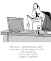 Cartoon: Mitarbeiterumfrage (small) by Karsten Schley tagged wirtschaft,kommunikation,business,mitarbeiter,arbeitgeber,arbeitnehmer,jobqualität,arbeitszufriedenheit,vorgesetzte,management,gesellschaft