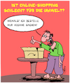 Cartoon: Online-Shopping (small) by Karsten Schley tagged online,shopping,business,industrie,internet,computer,transport,diesel,umwelt,geld,gesellschaft
