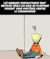 Cartoon: Protection contre le Coronavirus (small) by Karsten Schley tagged coronavirus,protection,sante,panique,medias,politique