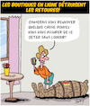 Cartoon: Retours (small) by Karsten Schley tagged business,shopping,internet,transport,colis,mariage,hommes,femmes