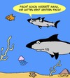 Cartoon: Schon wieder Fisch?! (small) by Karsten Schley tagged fisch,essen,ernährung,kinder,eltern,mütter,meer,ozeane,tiere,haie,wasser