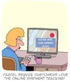 Cartoon: Shipment Tracking (small) by Karsten Schley tagged parcel,services,transport,tracking,customers,delivery,delays,business,economy,shopping,society