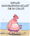 Cartoon: Sicheres Fleisch? (small) by Karsten Schley tagged fleisch,ernährung,kennzeichnungspflicht,eu,politik,industrie,übergewicht,gesellschaft