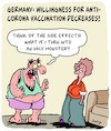 Cartoon: Side Effects (small) by Karsten Schley tagged coronavirus,vaccination,vaccine,germany,politics,education,science,research,health,economy,business,pharmaceutical,industry