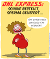 Cartoon: Simply Delivered (small) by Karsten Schley tagged dhl,express,logistik,fehlleitungen,bestellungen,ecommerce,pakete,transport,wirtschaft,business,schnelligkeit,onlinehandel,gesellschaft