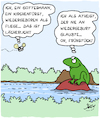 Cartoon: Überraschung! (small) by Karsten Schley tagged glaube,religion,wiedergeburt,atheismus,jobs,klerus,kirchenfürsten,mythen,legenden,ernährung,tiere