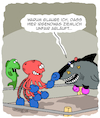 Cartoon: Unfair!! (small) by Karsten Schley tagged sport,boxen,fairness,octopusse,haie,tiere,natur,ozeane,gewinner,verlierer,wettkämpfe,gesellschaft