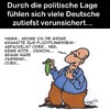 Cartoon: Verunsicherung (small) by Karsten Schley tagged deutschland,gesellschaft,protest,verunsicherung,vertrauen,politik,innenpolitik,flüchtlinge,kriminalität,wahlen,rechtsextremismus,demokratie