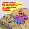 Cartoon: Welch ein KAMPF!! (small) by Karsten Schley tagged superhelden,fettleibigkeit,gesundheit,übergewicht,eesen,trinken,bier,tv