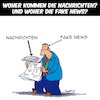 Cartoon: Woher kommt das? (small) by Karsten Schley tagged nachrichten,medien,fake,news,einbildung,aberglaube,wissen,intelligenz,glaube,gesellschaft,fakten,postfaktisch,psychologie,deutschland,europa