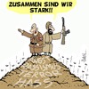 Cartoon: ZUSAMMEN sind sie stark! (small) by Karsten Schley tagged politik,faschismus,nazis,religion,jihadisten,islamismus,islamisten,terror,hass,rassismus