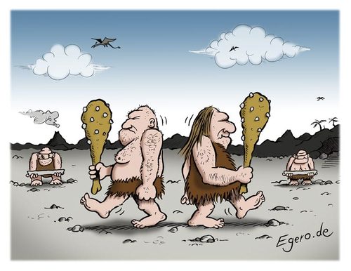 Cartoon: Duell (medium) by Egero tagged duell,duel,steinzeit,prehistoric,egero,eger