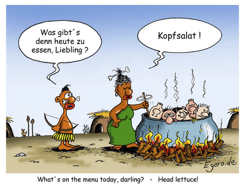 Cartoon: Kopfsalat (medium) by Egero tagged eger,oliver,egero,kannibalen,lettuce,head,kopfsalat