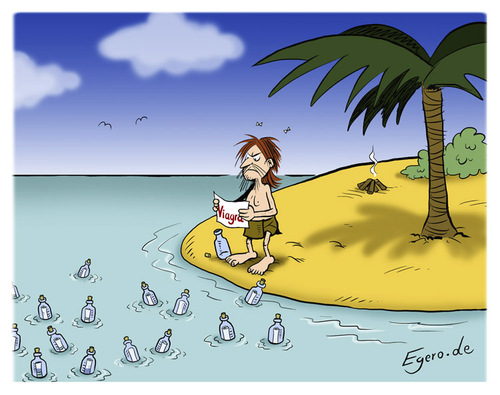 Cartoon: spam (medium) by Egero tagged insel