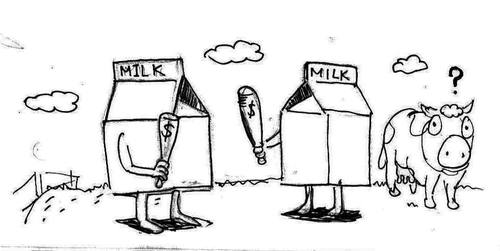 Cartoon: Milk Wars (medium) by urbanmonk tagged consumerism