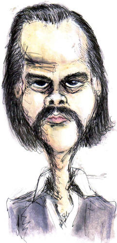 Cartoon: Nick Cave (medium) by urbanmonk tagged music