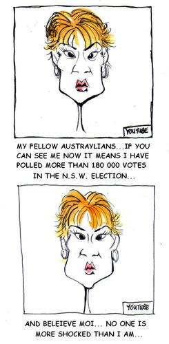 Cartoon: Pauline Hansen (medium) by urbanmonk tagged politics