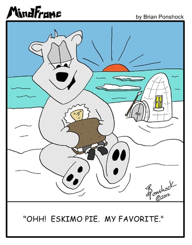 Cartoon: MINDFRAME (medium) by Brian Ponshock tagged polar,bear,eskimo,pie
