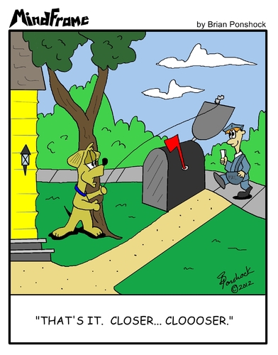 Cartoon: MINDFRAME (medium) by Brian Ponshock tagged dog,mailman