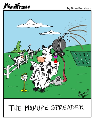 Cartoon: MINDFRAME (medium) by Brian Ponshock tagged cows,manure,energy,fields