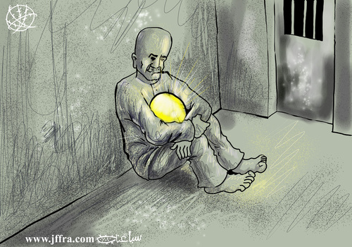 Cartoon: Palestinian prisoners (medium) by sabaaneh tagged palestinian,prisoners,in,israeli,jails