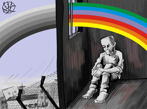 Cartoon: Palestinian prisoners (medium) by sabaaneh tagged palestinian