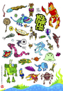 Cartoon: crustaceans (small) by kahramankilic tagged kahraman,kilic,illustraiton,cartoon