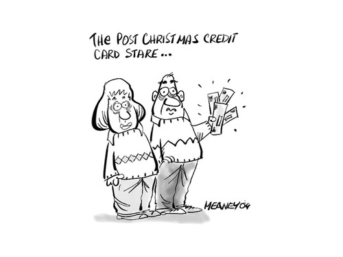 Cartoon: After Christmas (medium) by John Meaney tagged credit,christmas,cards