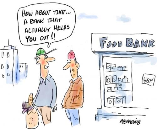 Cartoon: Help (medium) by John Meaney tagged food,bank,eat
