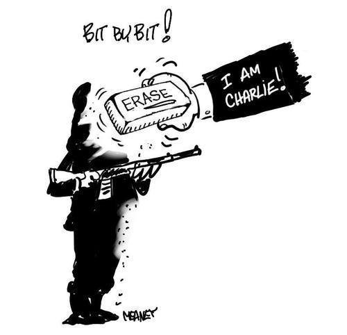 Cartoon: Rub Out (medium) by John Meaney tagged paris,attack,terror