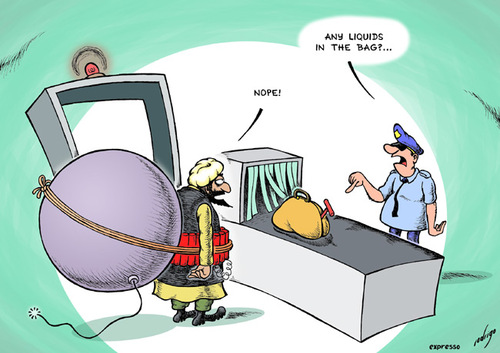 Airport security By rodrigo | Politics Cartoon | TOONPOOL
