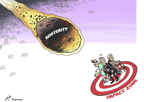 Cartoon: Austerrority (medium) by rodrigo tagged european,union,eu,portugal,ireland,cyprus,kim,jong,un,pyongyang