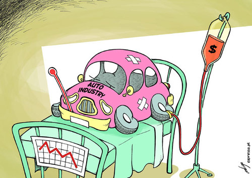 Auto industry crisis By rodrigo | Business Cartoon | TOONPOOL