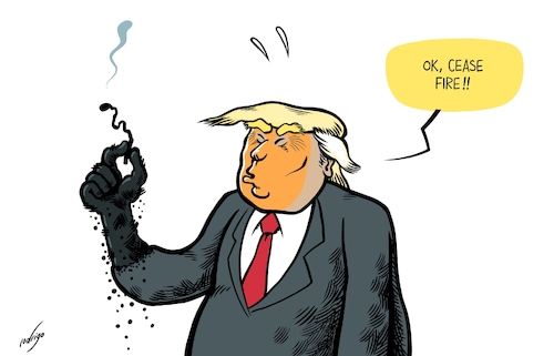 Cartoon: Cease-farce (medium) by rodrigo tagged usa,trump,iran,war,ceasefire,peace,negotiations,pakistan,israel,lebanon,violations,international,politics,donaldtrump,agreement,talks,usa,trump,iran,war,ceasefire,peace,negotiations,pakistan,israel,lebanon,violations,international,politics,donaldtrump,agreement,talks