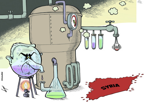 Cartoon: Chemical Assad (medium) by rodrigo tagged syria,bashar,al,assad