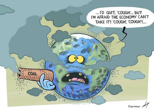 Cartoon: Coalamity (medium) by rodrigo tagged coal,power,energy,world,air,pollution,diesel,petrol,deaths,earth,planet,global,warming,climate,economy,international,politics,environment,emissions,health,cancer