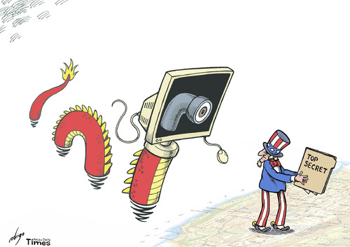Cyber-cold war By rodrigo | Politics Cartoon | TOONPOOL