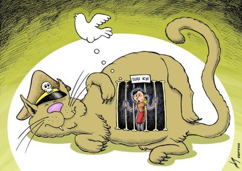 Democracy in Myanmar By rodrigo | Politics Cartoon | TOONPOOL