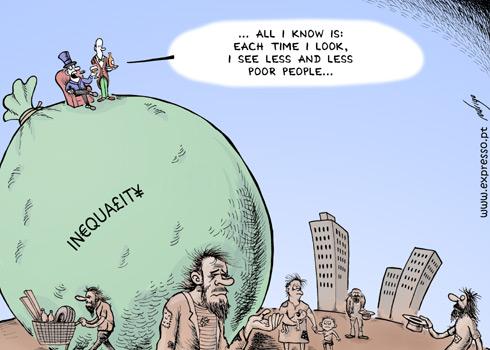 The rich and the economic crisis, cartoon