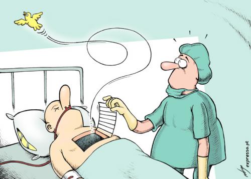 Cartoon: Euthanasia (medium) by rodrigo tagged euthanasia,life,cancer,coma,health,society,hospital,doctor,religion,church,medicine