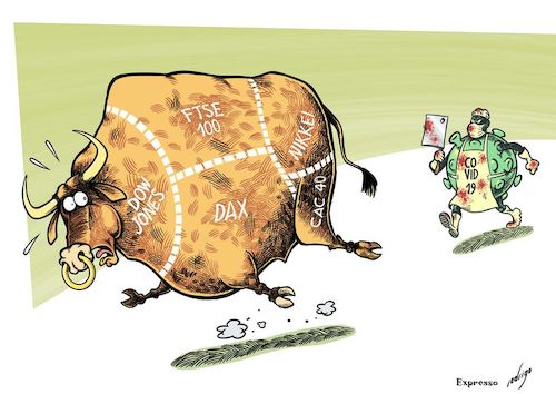 Cartoon: Fear markets (medium) by rodrigo tagged covid19,coronavirus,pandemic,epidemic,world,medical,health,sanitary,crisis,international,politics,society,people,hospitals,markets,stock,exchange,economy,finance,wall,street,dow,jones,dax,ftse100,cac40,nikkei