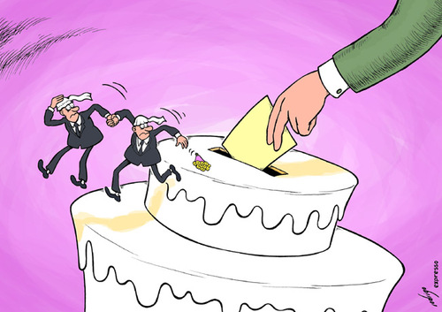 Cartoon: Gay marriage referendum (medium) by rodrigo tagged gay,marriage,referendum,people,society,homosexual,lesbian,adoption