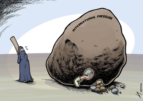 Cartoon: Iranian stoning (medium) by rodrigo tagged iran,radical,islam,sakineh,ashtiani,internacional,community,defense,tabriz,stoning,death,sentence,lapidation,tehran,capital,punishment